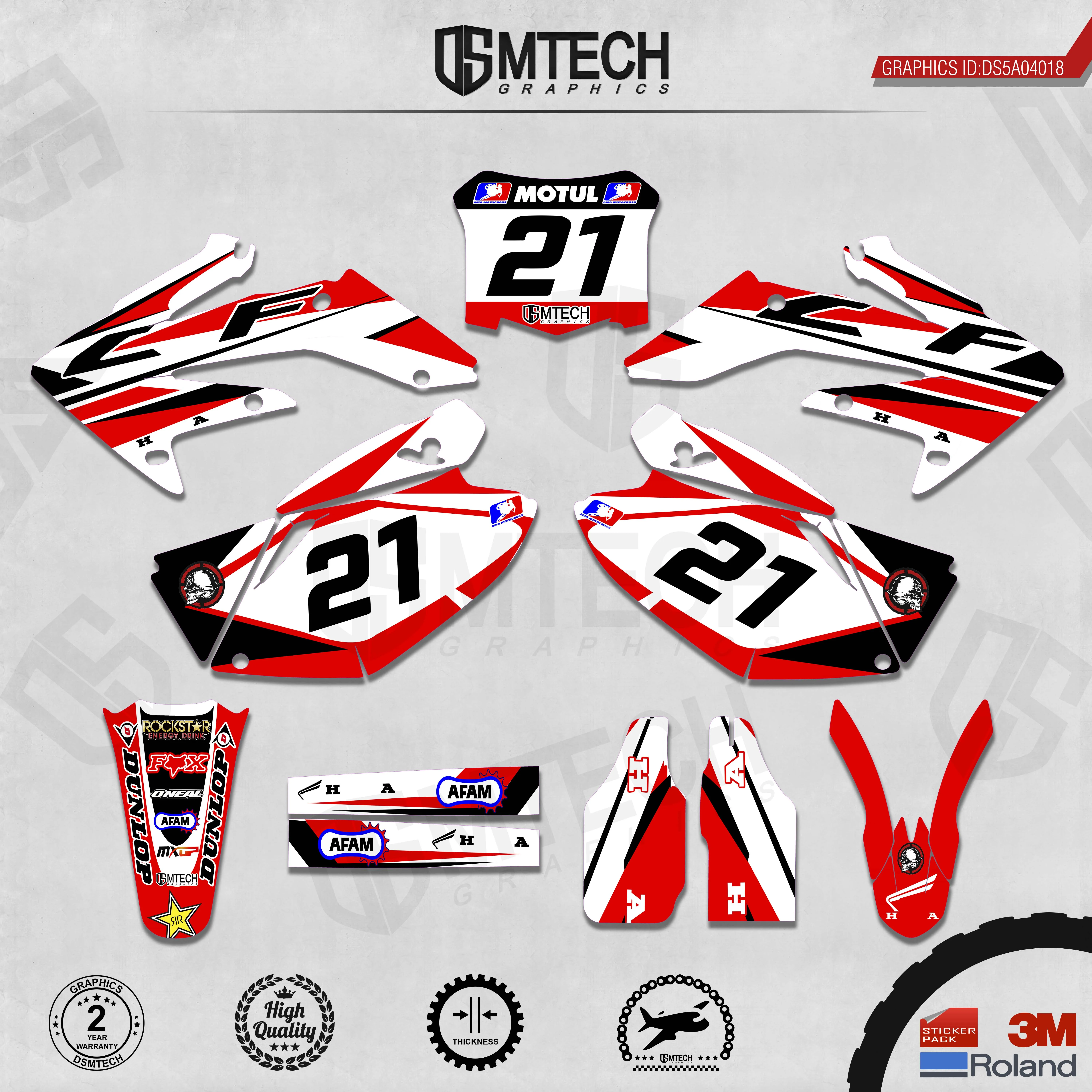 DSMTECH Customized Team Graphics Backgrounds Decals 3M Custom Stickers For 2004-2005 2006-2007 2008-2009 CRF250R 018