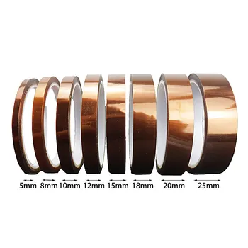

1PC 33M Length Heat Resistant Polyimide Tape High Temperature Adhesive Insulation Tape 5MM 15MM 25MM Width