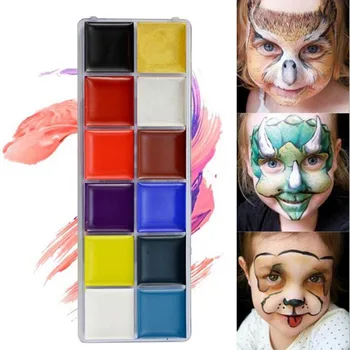 

Wholesale 12-color Body Paint Cream Palette Non-toxic Natural Body Face Pigment Painting Primer Body Art