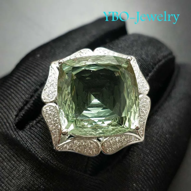 Y B O-Очаровательный Модный Ювелирный Набор, зеленый драгоценный камень, 85,0 карат, 925 серебро с золотом, большие крупные украшения для женщин