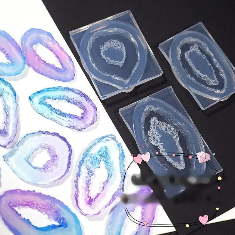 Прозрачный белый кристалл кварца рок кластер Geode Druzy Gem формочка для силиконовой Подвески Ювелирные изделия из смолы T4MD