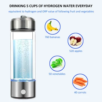 

DuPont Ion Membrane SPE PEM Portable Hydrogen Water Generator Hydrogen Water Bottle High Hydrogen High ORP up to -450mv