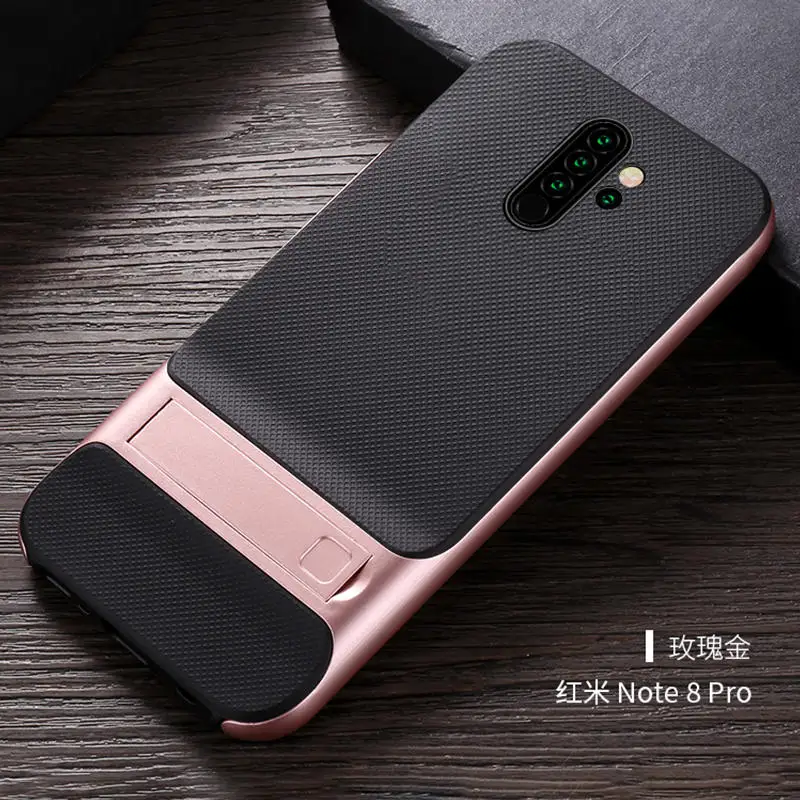Black rose gold Кронштейн для Xiaomi Redmi Note 8 Pro чехол для телефона Роскошный тонкий чехол на заднюю панель телефона для Funda Redmi Note 7 Чехол Redmi Note 7 Pro 7S 6 Pro - Цвет: Black rose gold