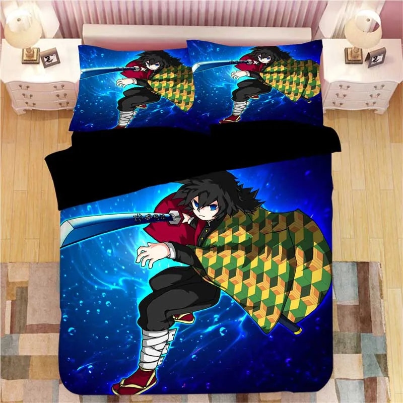 7 Demon Slayer Kimetsu No Yaiba, постельное белье, мультяшный аниме, пододеяльник, наволочки, детское аниме одеяло, комплекты постельного белья, Комплект постельного белья - Цвет: 7