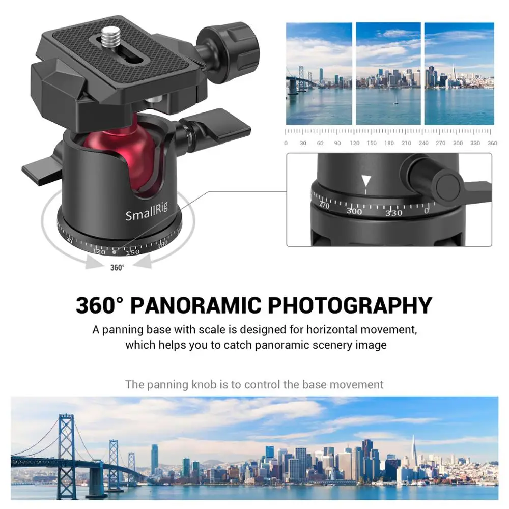 Tripé com Panorâmica Tripé para Telefone Tripode para Câmera Smallrig Universal Tabletop Mini Bola Cabeça Dslrs Ajustável 2664 - Image 6