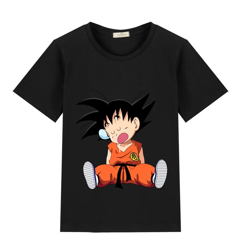 Новое поступление, детские белые футболки из хлопка goku для мальчиков и девочек 4, 6, 8, 10, 12 лет