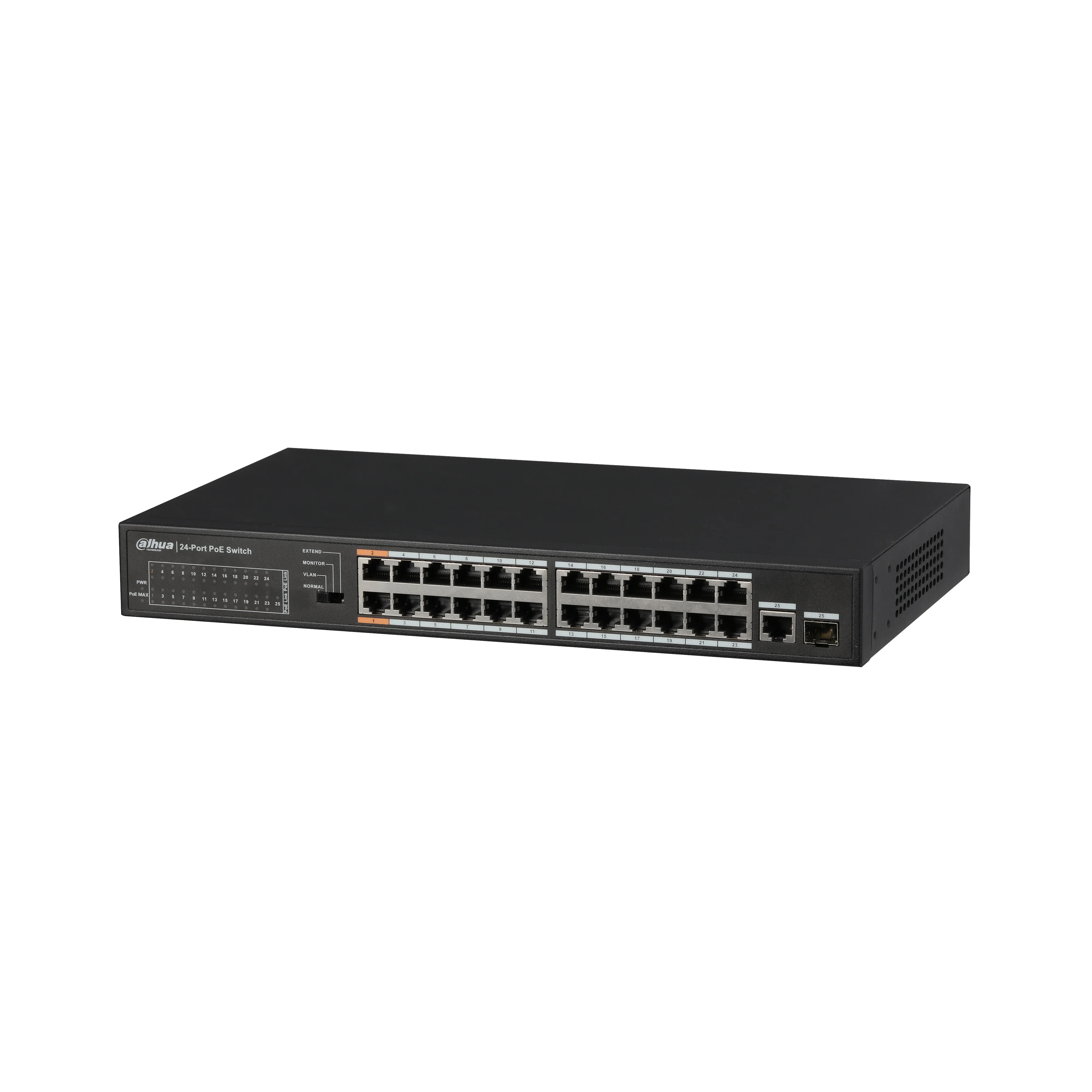 Сетевой видеорегистратор Dahua PFS3125-24ET-190 24-Порты и разъёмы FE PoE+ 1-Порты и разъёмы Gigabit комбинированный коммутатор питания через ethernet