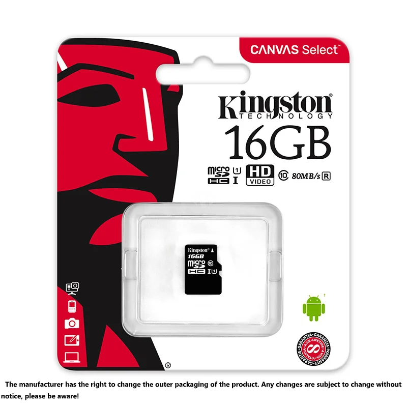 Kingston Microsd 8 ГБ 16 ГБ 32 ГБ 64 Гб 128 ГБ 256 Гб карта памяти класс 10 SDHC TF карта с адаптером/ридером для iphone и ноутбука