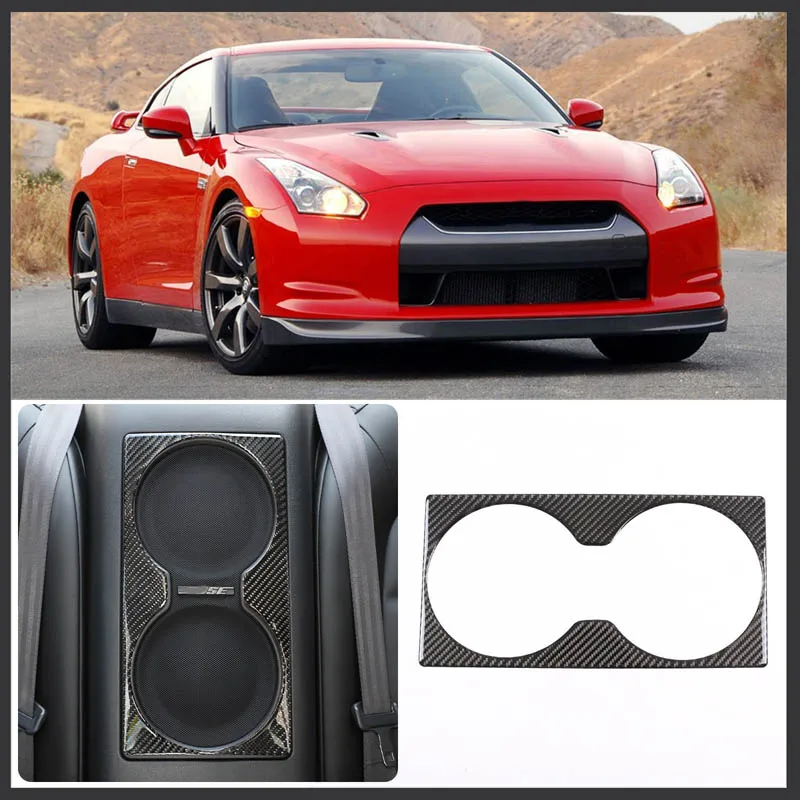 

For Nissan GTR R35 2008-2016 car styling soft carbon fiber rear speaker grille sticker car interior modification accessories