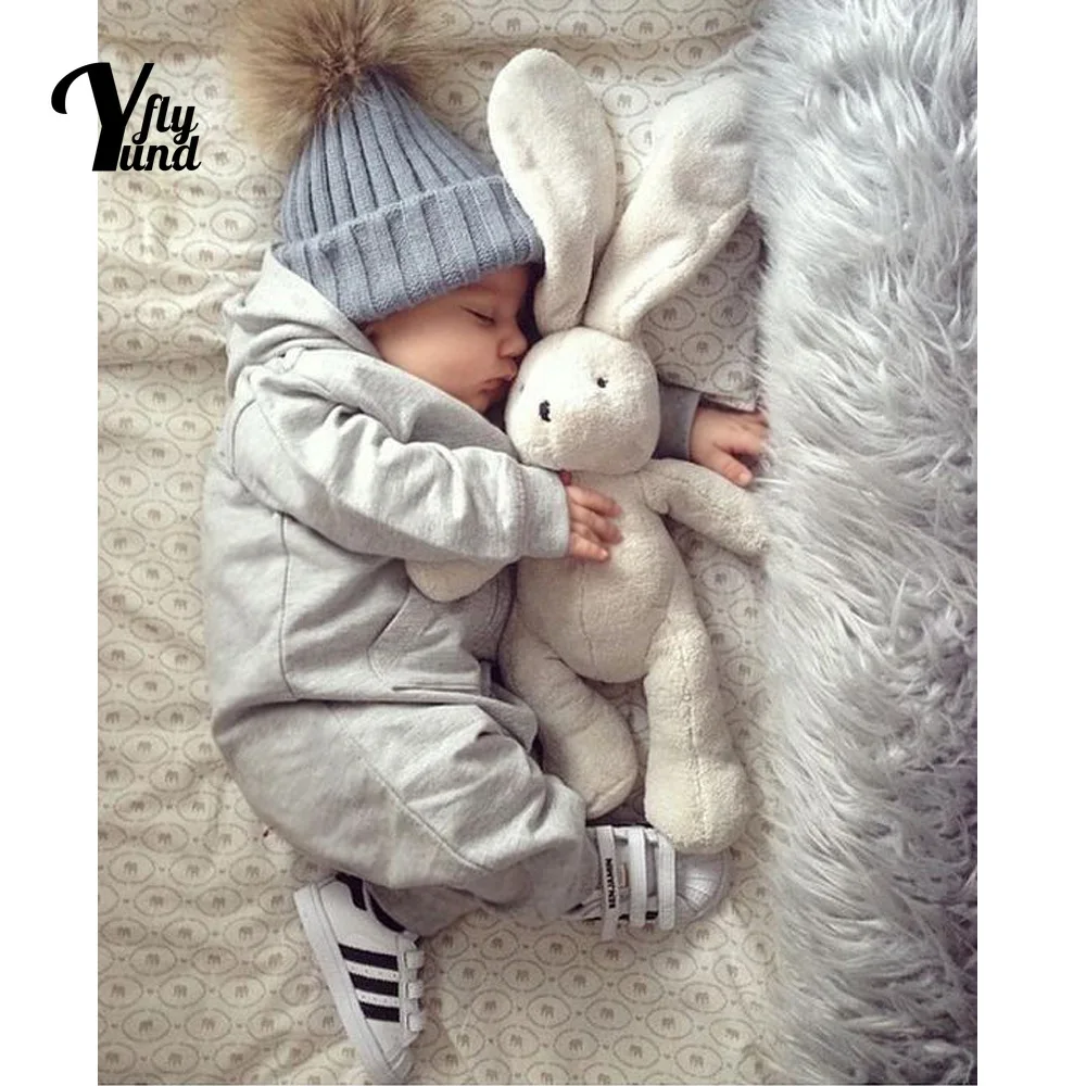 

Yundfly Autumn and Winter Comfortable Warm Knitting Wool Cap Children's Solid Color Furball Hat Fashion Crochet Striped Headwear