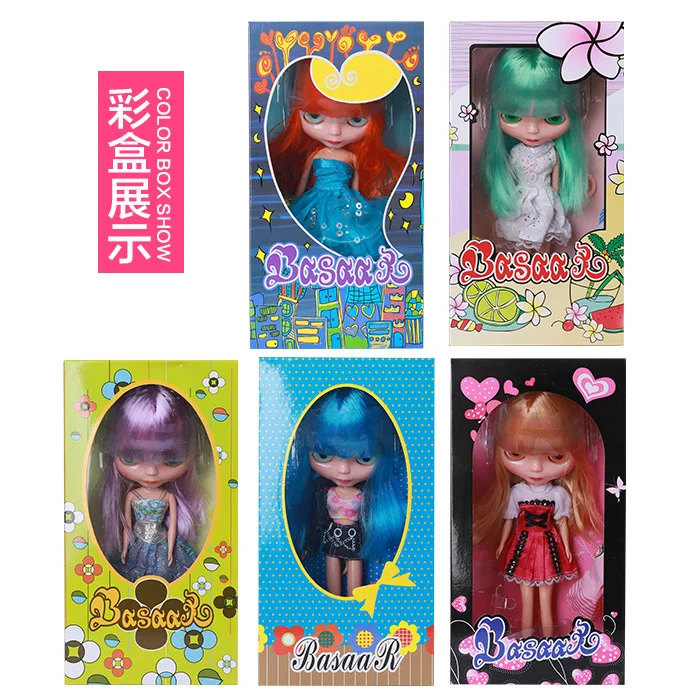 30 см шарнирные BJD куклы для девочек, модная Кукла Blyth, цветные волосы, сделай сам, одежда, случайный макияж, Обнаженная Кукла, платье, игрушки для девочек, подарок