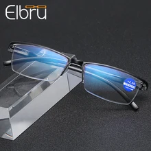 Elbru очки для чтения мужские анти-синий светильник для дальнозоркости унисекс очки модные очки для зрения+ 1+ 1,5+ 2+ 2,5+ 3+ 3,5+ 4