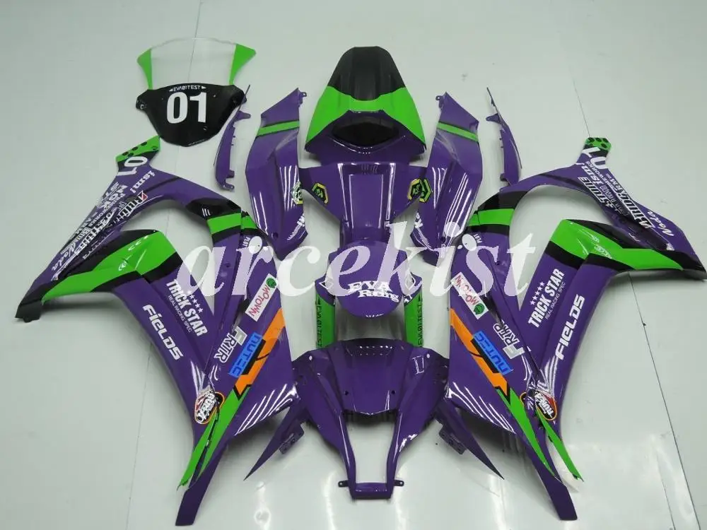 purple green Литье под давлением мотоцикл ABS Обтекатели комплект подходит для kawasaki Ninja ZX-10R ZX10R 2011 2012 2013 11 12 13 14 15 на заказ зеленый фиолетовый - Цвет: purple green