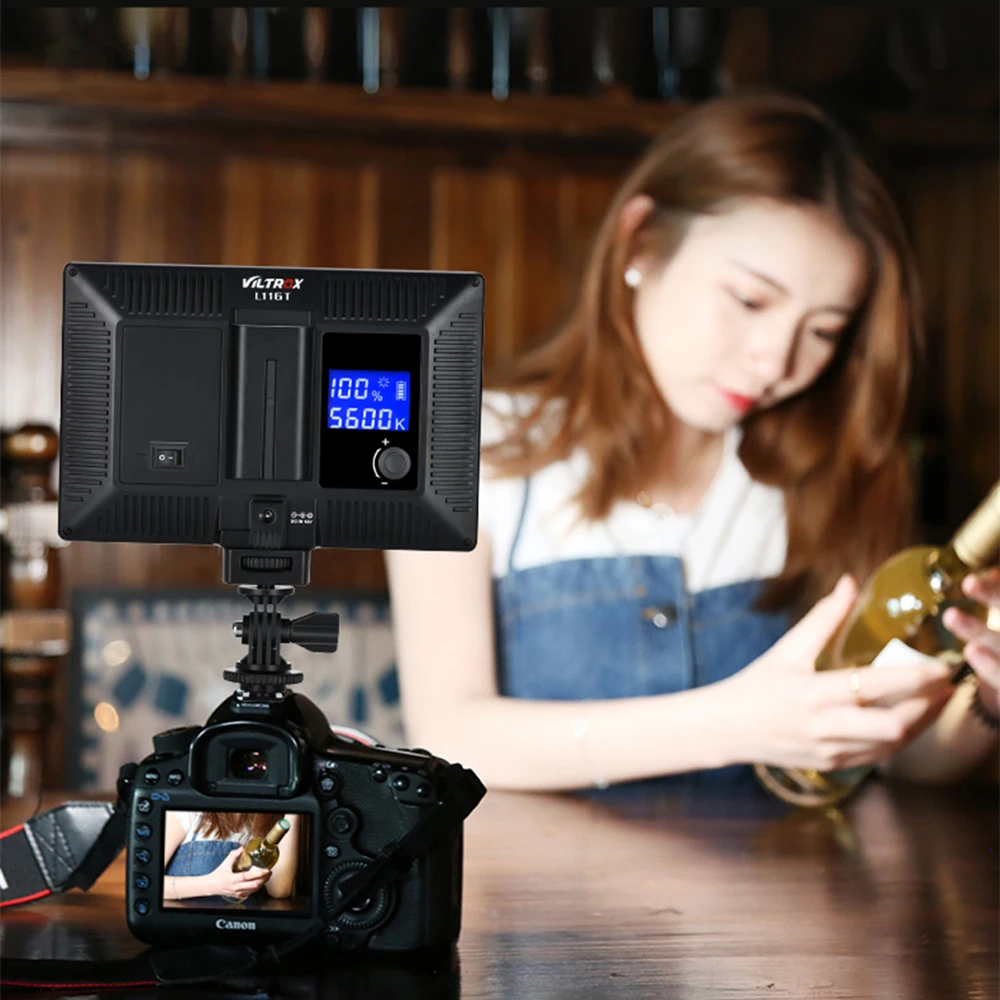 Viltrox L116T светодиодный светильник для видео ультра тонкий ЖК-дисплей двухцветный и затемненный DSLR студийный светодиодный светильник лампа панель для камеры DV видеокамеры