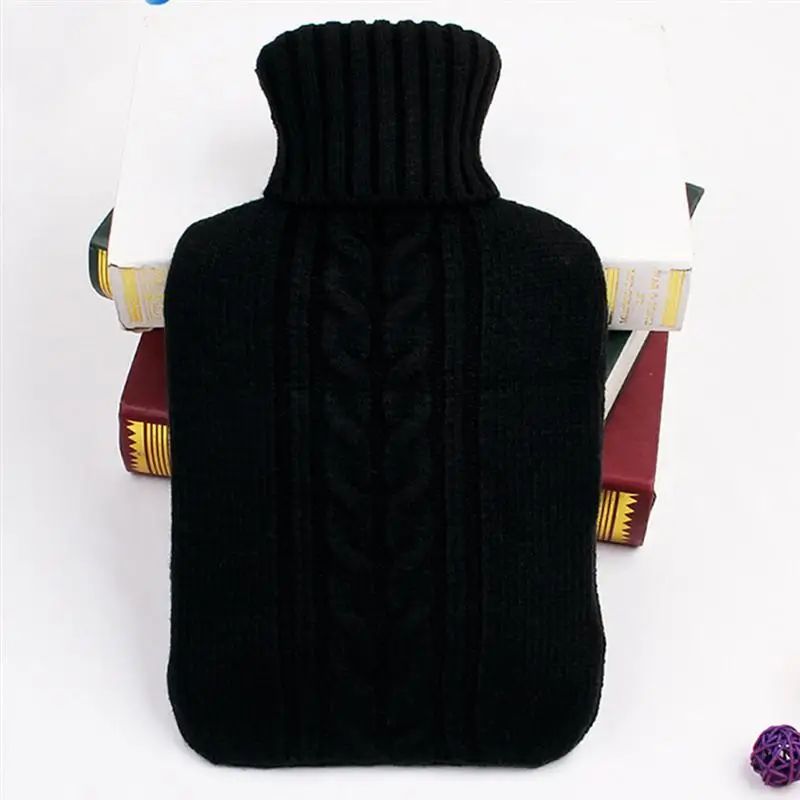 2L Premium Soft Knitted Cover for Hot Water Bottle for Quick Pain Relief and Comfort(Black