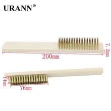 1 шт. 6x16 ряд 200 мм медная проволока латунь, дерево ручка проволока скребок полировка шлифовальная Чистящая щётка