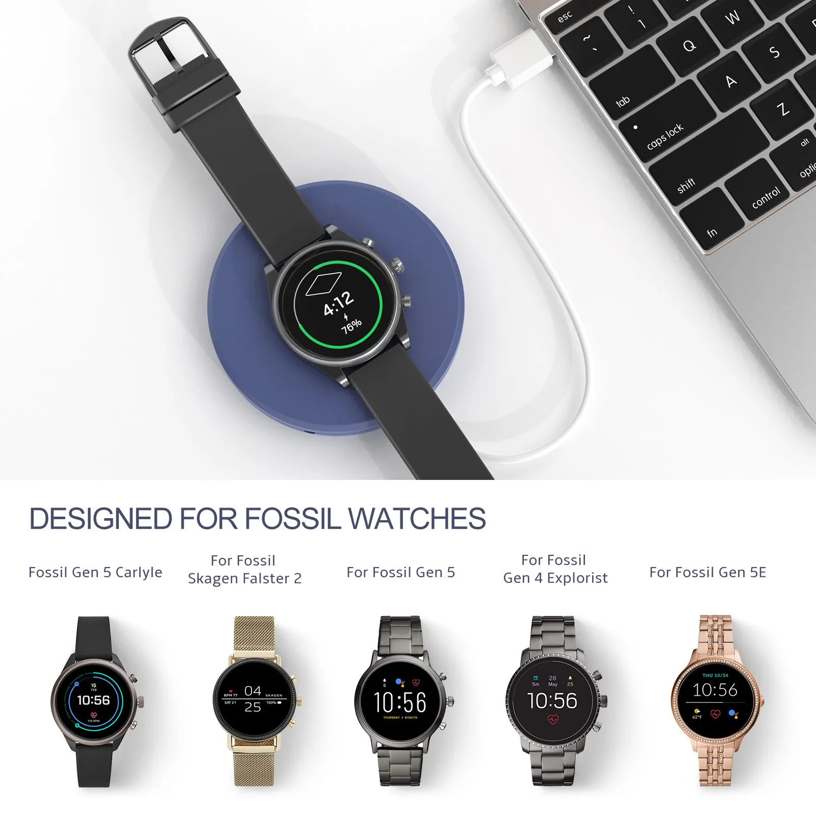 USB Cable Charger For Fossil Gen 4 Gen 