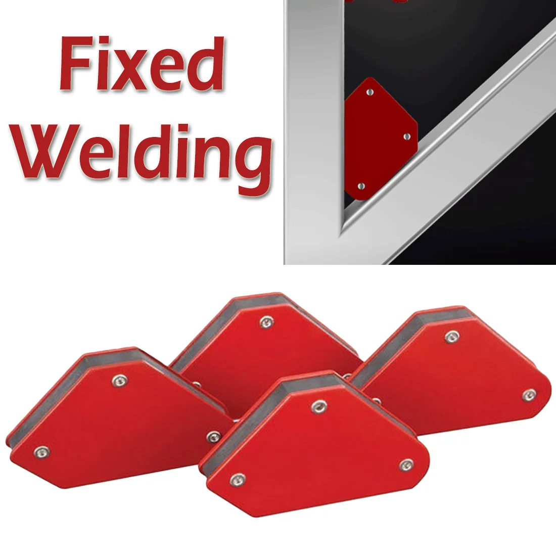 

Mini 4 Piece Set Welding Accessories Triangle Welding Locator Without Switch Magnetic Fixed Angle Tool 9Lb Welding Magnet Set