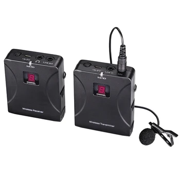 

Portable Wireless UHF Mic Lavalier Lapel Microphone System with Receiver Transmitter for SLR Camera Smartphone Shoot Video