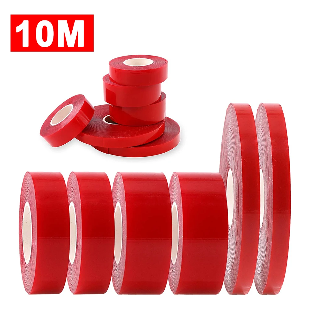 

10M Double Sided Adhesive Tape Transparent Acrylic Waterproof Strong Mounting Tape Strip No Trace 5MM-20MM Width for Wall Decor