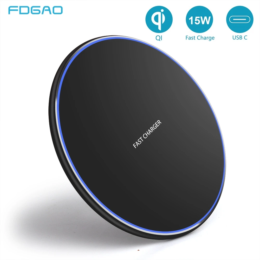 Беспроводное зарядное устройство FDGAO 15 Вт для Samsung Note 10 9 S20 S10 USB C Qi Quick Charging Pad iPhone 11