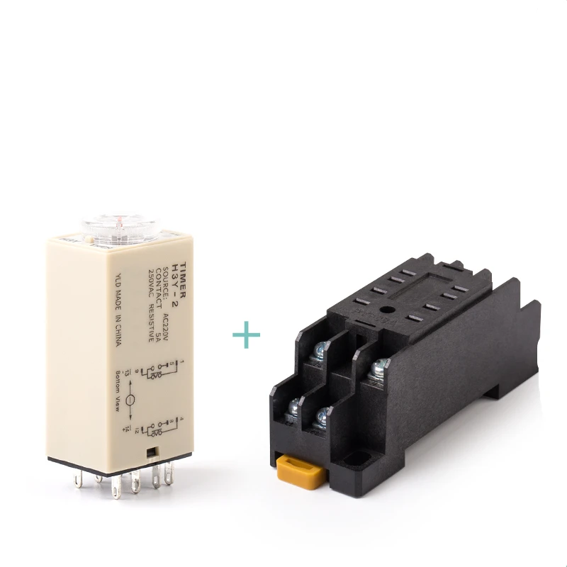 1 шт. 12VDC/24VDC/24VAC/110VAC/220VAC H3Y-2 мощность на время задержки реле Таймер 0-30 S DPDT 8