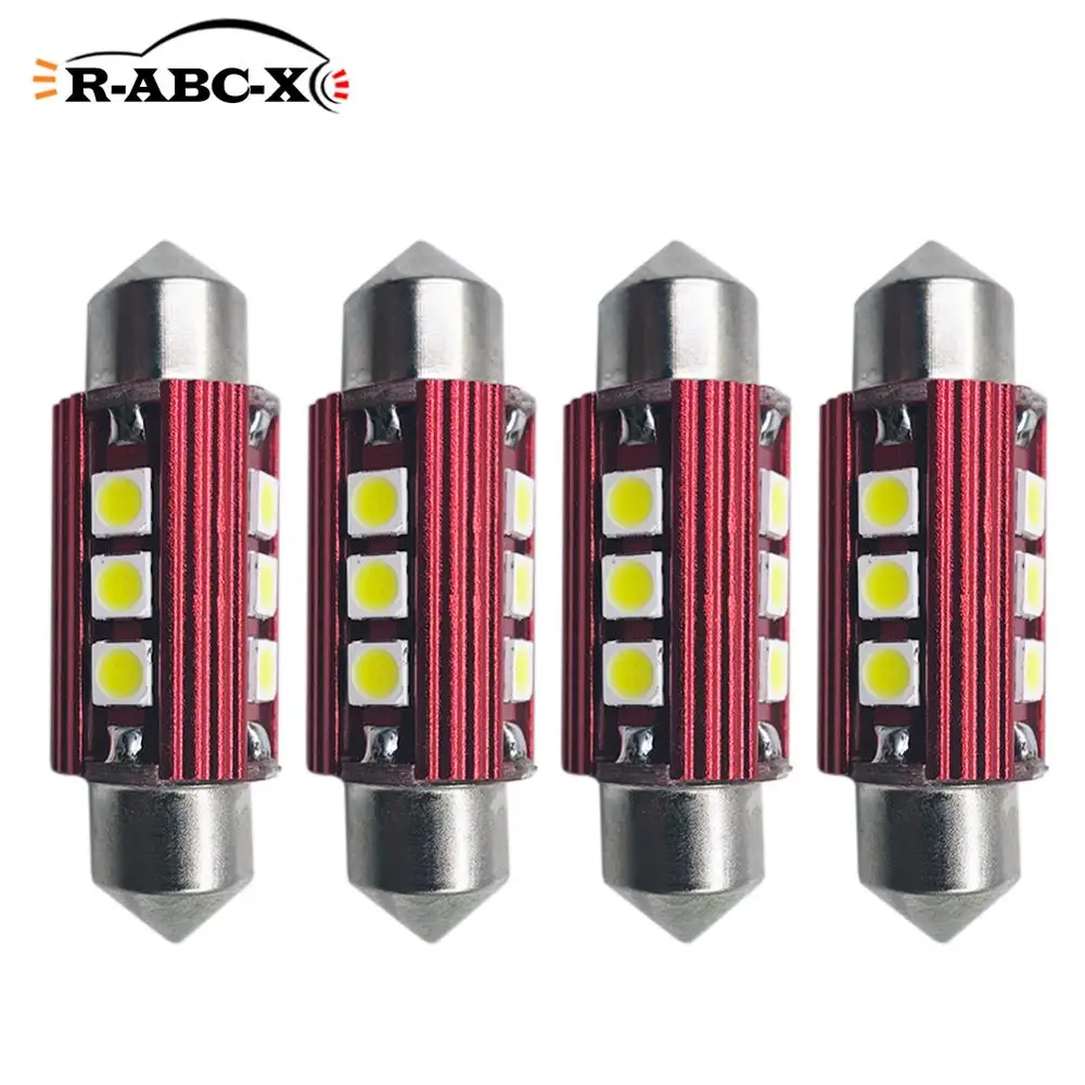 

4 pcs Festoon 3030smd 36MM 42MM car reading dome led light license plate lamp auto Interior light white 10-30V 480lm