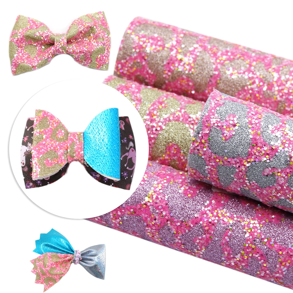 David accessories 20*34 см с цветочным рисунком с блестками из искусственной кожи в стиле пэчворк Сделай Сам DIY бигуди для волос с бантом, Сумки чехол для телефона материалы, 1Yc7858
