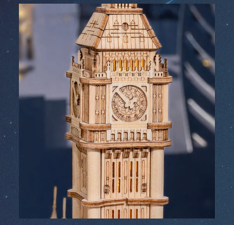 3D Wooden Puzzle Game Big Ben Tower Bridge Pagoda Building Model