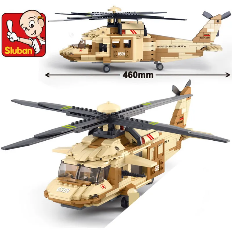 

439Pcs Military Black Hawk Helicopter Building Blocks Sets ARMY Airplane Soldiers Figures Creator Construction Bricks Kids Toys