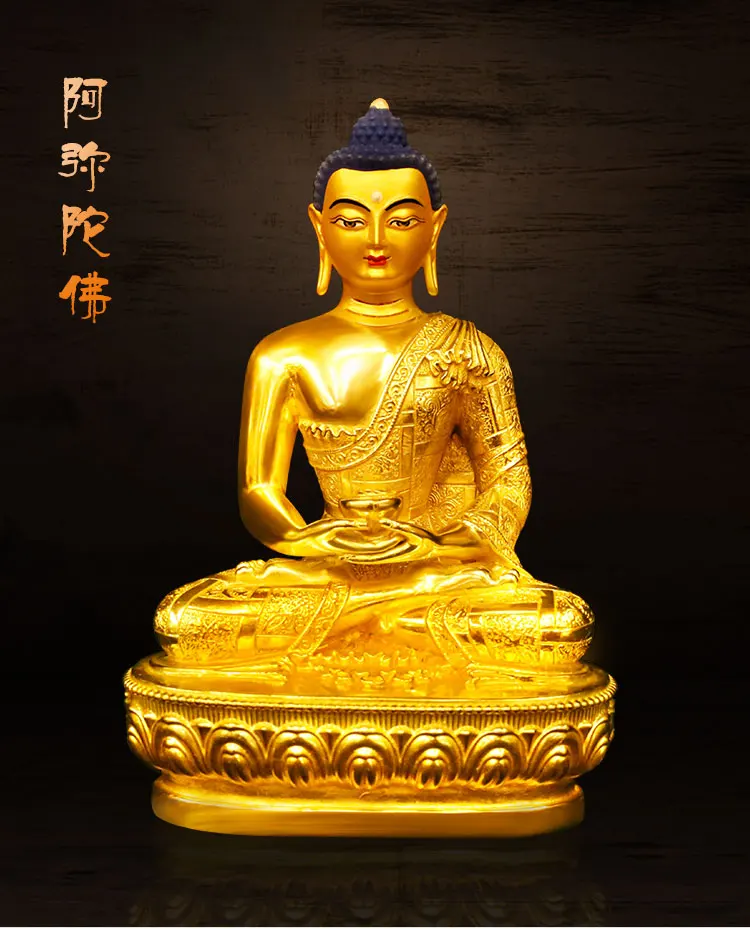 Amitabha Чистый медный Будда статуя ручной работы тибетский буддизм Тантрический Будда статуя украшения дома домашние настольные украшения Budd