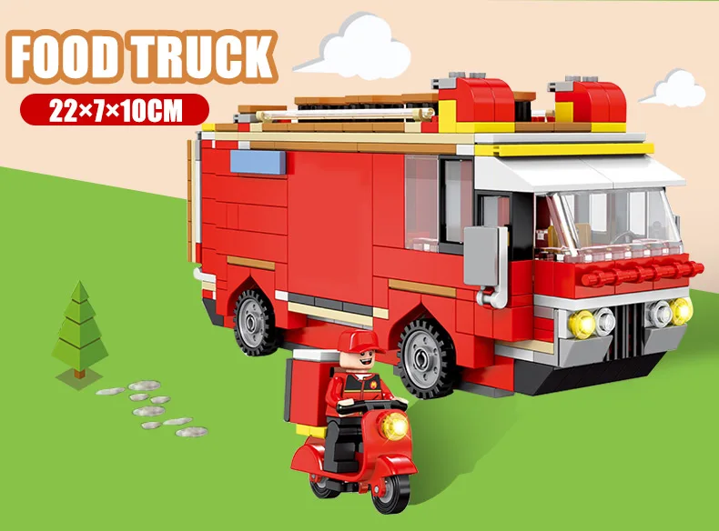 Yeshin SD6901 уличные строительные игрушки серии MOC 4 в 1 McDonaldss ресторанный дом набор детские конструкторы рождественские игрушки, подарки строительные блоки кирпичи