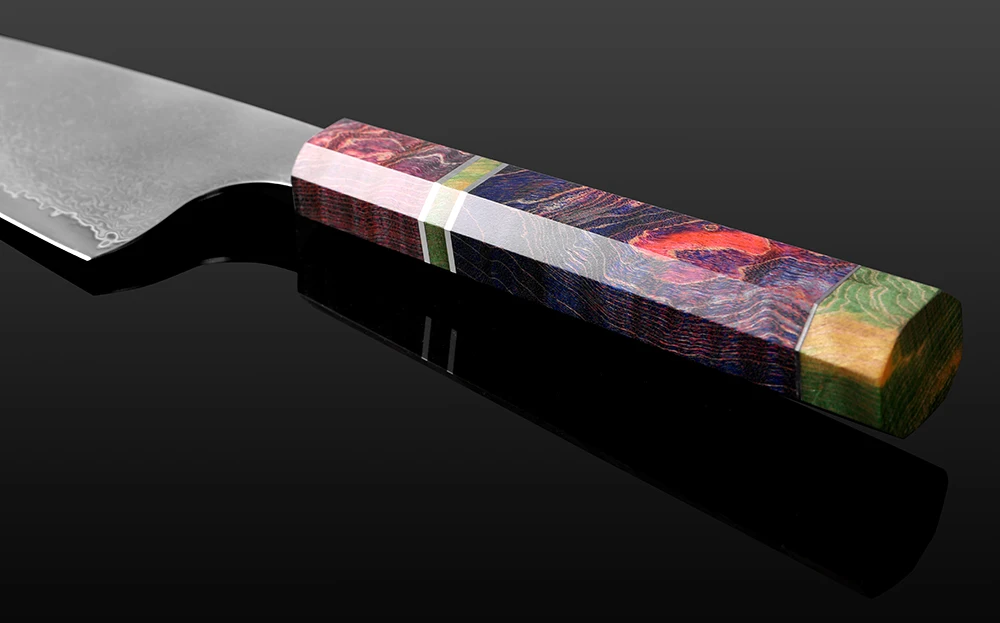 XITUO поварской нож дамасская сталь китайский Профессиональный кухонный нож Острый кухонный топорик утилита кирицуке стабильная деревянная цветная ручка