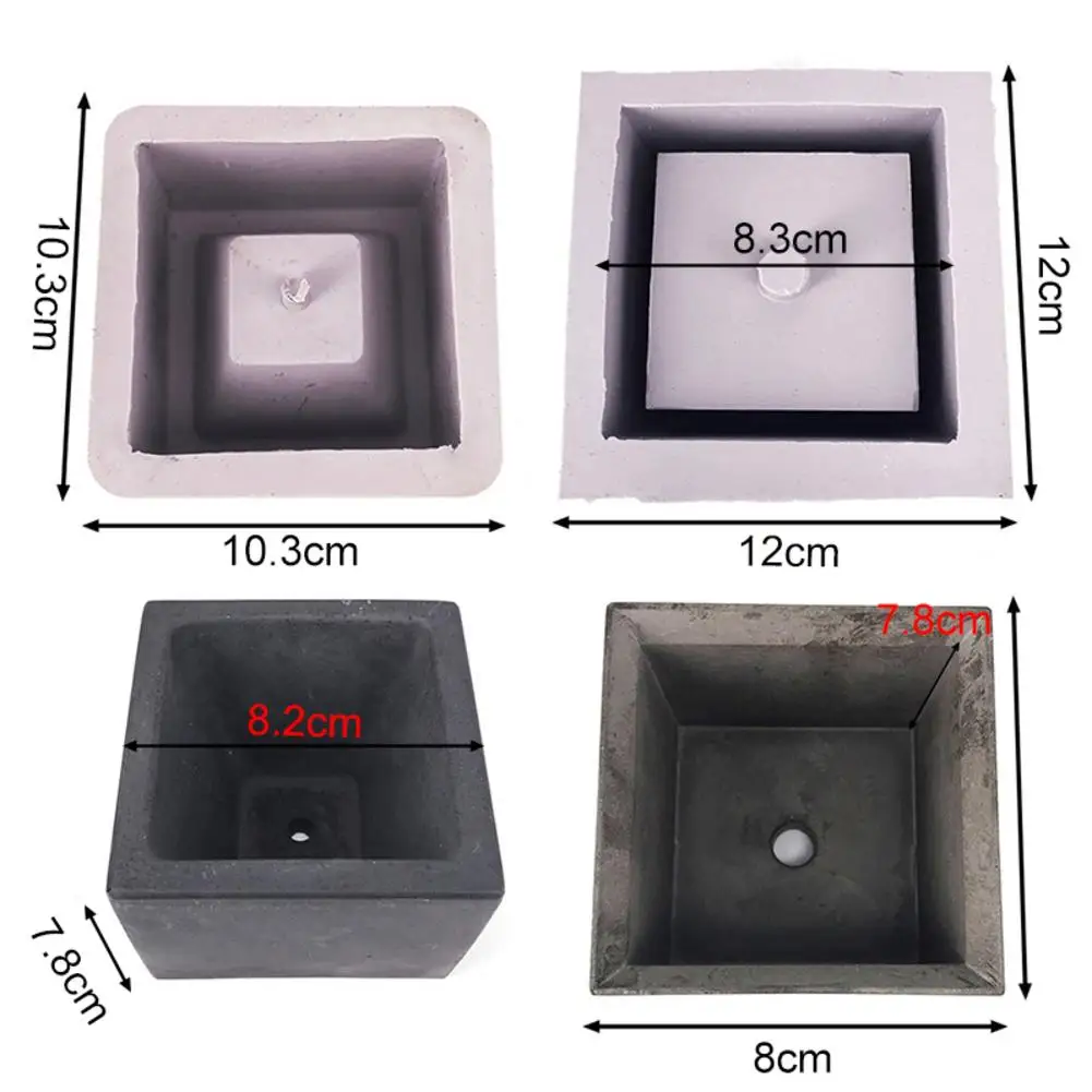 Квадратные керамические глины форма для горшков цементный цветочный горшок Силиконовые формы для украшения для рабочего стола ремесла ручной работы Креативный цветочный горшок формы