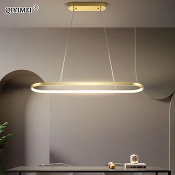 

Rectangle Modern Led Pendant Lamps for Living Room Restaurant Bedroom Decorative Pendant Light Lamparas AC85-260V remote control
