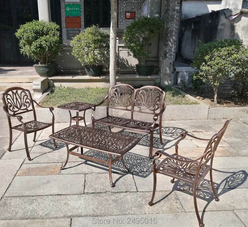 5-person Sofa set solid Cast-aluminum outdoor furniture converstaion patio set leisure seater with cushion 5-person Sofa set solid Cast-aluminum outdoor furniture converstaion patio set leisure seater with cushion