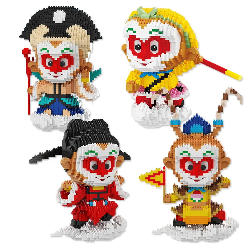 

Monkey King Cartoon Particle Building Blocks Journey to the West Mini Bricks Sun Wukong Micro ABS Model Toys For Children Gift