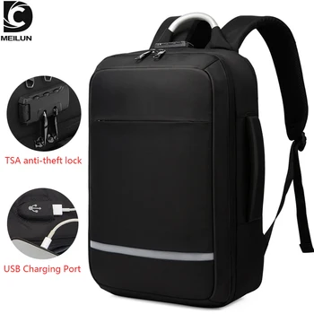 

DC.meilun Large Capacity Business Backpack Men 17" Laptop Bag TSA Anti-theft Lock USB Charging Travel Backpack Male a3687