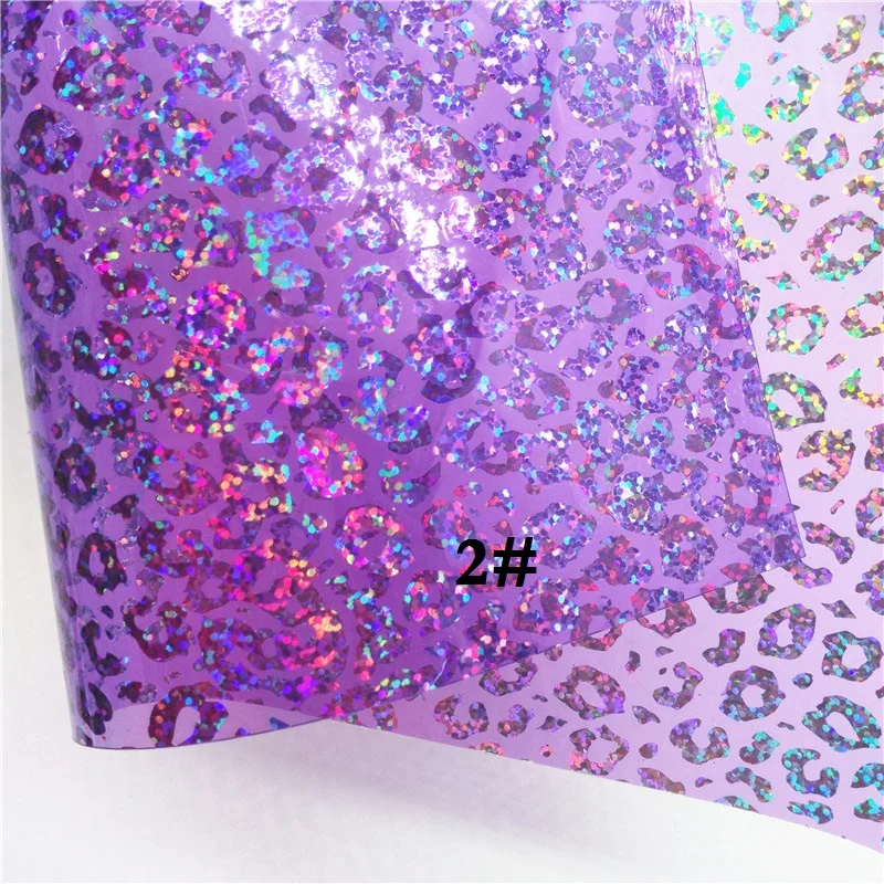 Glitterwishcome 21X29CM A4 Size See Through PVC, Leopard Printed Transprent Faux Leather Sheets for Bows, GM619A - Цвет: 2
