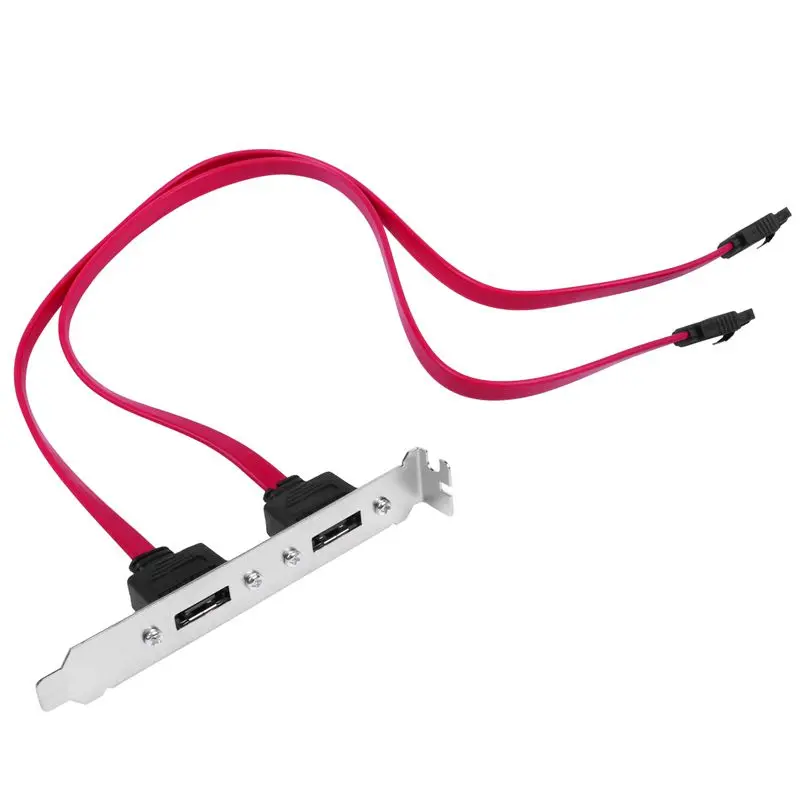 

2-eSATA + 4 Pin Power Bracket Port to Female SATA Cable