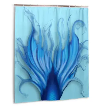 

Mermaid Tail Shower Curtain Polyester Waterproof 12 Hooks Fabric Modern Bathroom Home Decor Set Inch