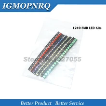 5 цветов каждый 20 шт = 100 шт 3528 1210 SMD комплекты светодиодов красный желтый синий зеленый белый светодиод люминесцентная трубка