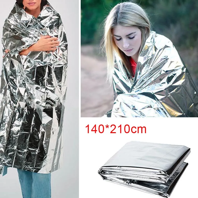 Портативные водонепроницаемые спасательные тепловые майларовые одеяла 1,4 м x 2,1 м OD889
