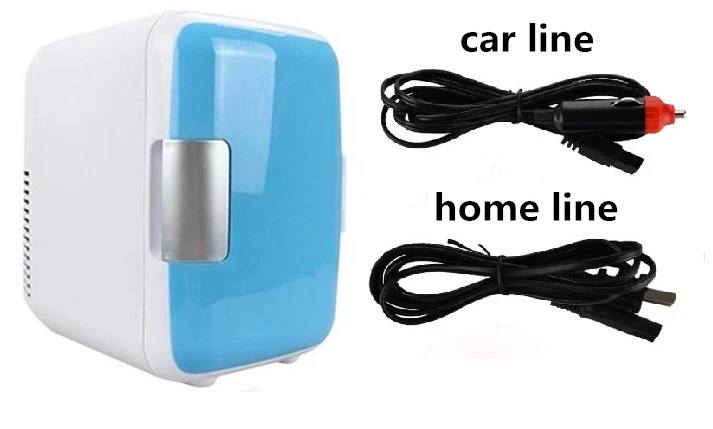 Car and home Blue Двойное использование 4L домашнего использования автомобиля холодильники Ультра тихий низкий уровень шума Мини-Холодильники Морозильник охлаждение, отопление коробка холодильник - Цвет: Car and home Blue