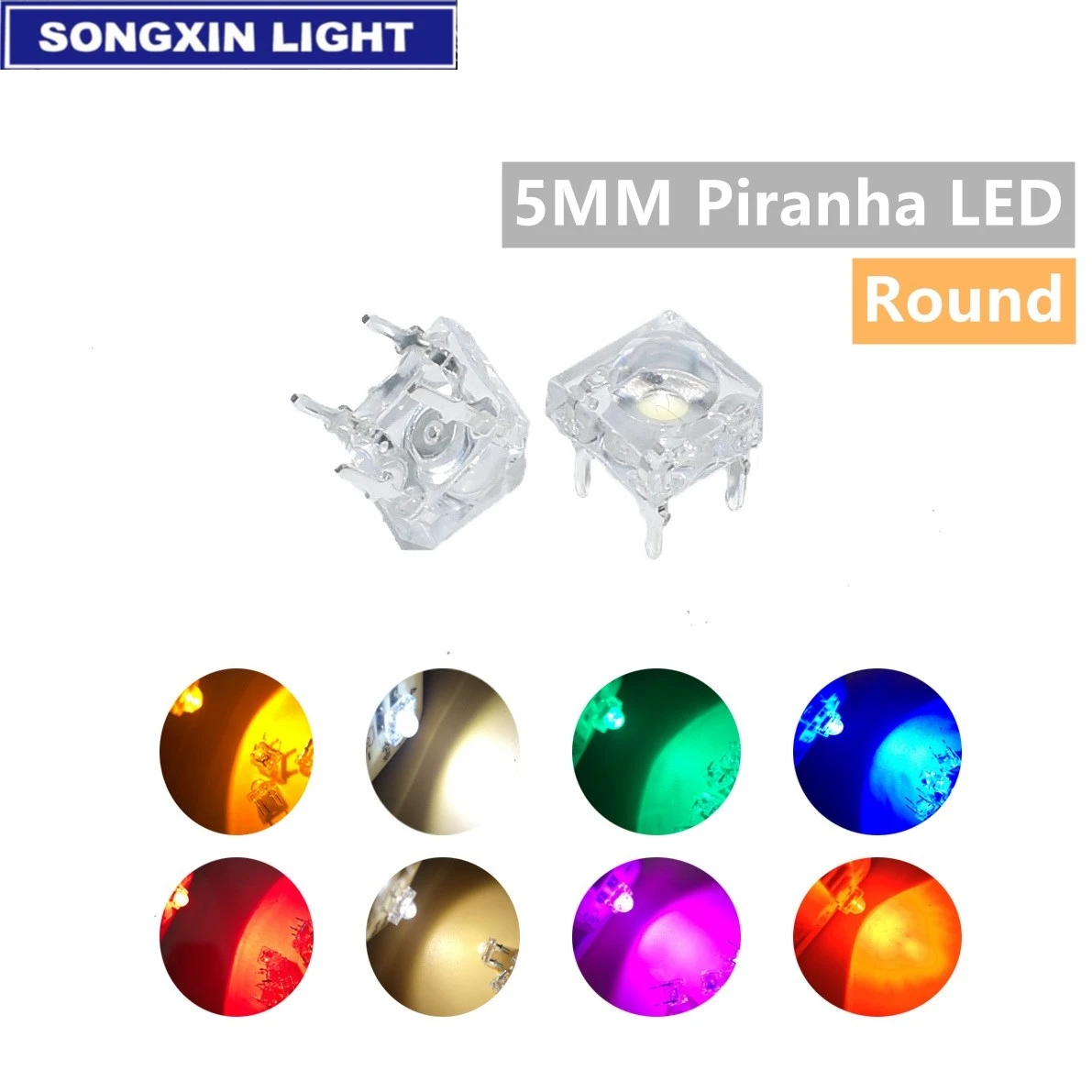 1000pcs F5 5mm Piranha LED White RED Orange RGB Pink Bule Green Yellow Amber Clear Diode Light Emitting Diodes 4-pins | Электронные