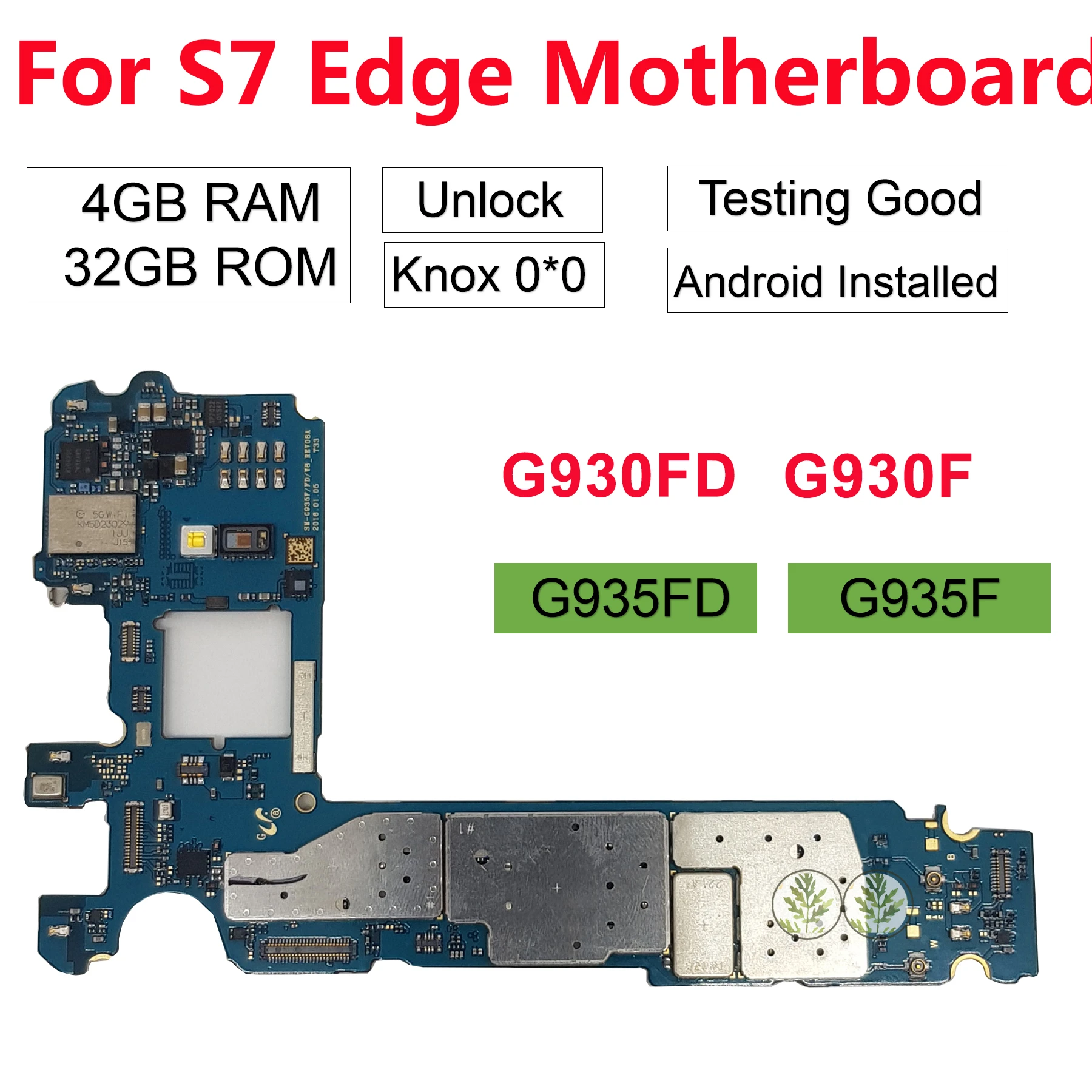 Para Samsung Galaxys 7 Edge SM-G935F placa Motherboard de calidad Desbloqueado versión UE