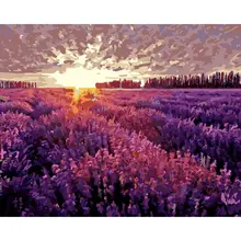 PhotoCustom Lavender DIY Painting By Numbers Flowers Kits Coloring By Numbers Unique Gift Home Wall Art Decor 40x50 Artwork