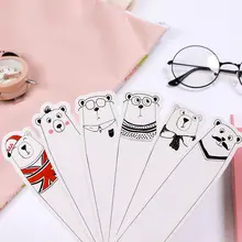 30 шт./кор. милый большой белый медведь Студенческая Бумага Закладка Канцтовары держатель книги сообщения школьные офисные принадлежности