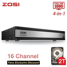 ZOSI для 16ти-канального видеорегистратора 4 в 1 TVI AHD CVBS CVI 1080P CCTV Видео Авто Регистраторы материнская плата Автомобильный видео регистратор для видео наблюдения Системы DVR Kit