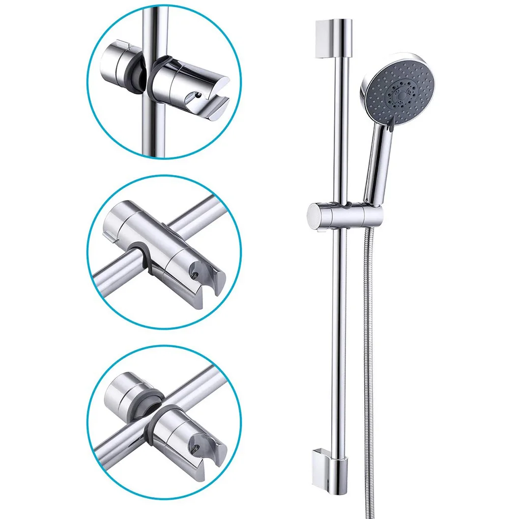 Adjustable 18-25mm Shower Head Holder Shower Holder Clamp Showerhead Rail Slide Bracket 360° Rotation Bathroom Accessories